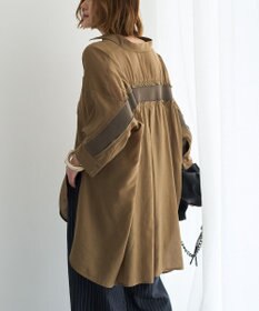 YECCA VECCA リブMIXシアーオーバーシャツ