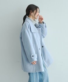 YECCA VECCA ウール混ミドル丈スタンドカラーコート