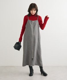 Green Parks フロントＺＩＰツイードキャミワンピース