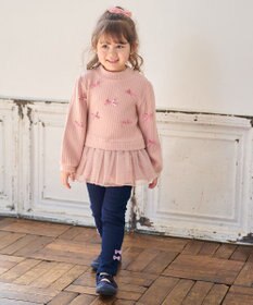 ANY KIDS ふくれジャガードリボンチュニック