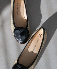 INTER-CHAUSSURES 【FABIO RUSCONI】異素材コンビラウンドトウカメリアバレエ