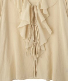 YECCA VECCA ラッフルリボンシアーブラウス