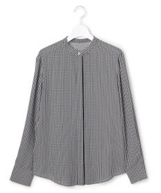 ICB L 【新色追加・WEB限定カラーあり・接触冷感・UVケア・速乾・洗える】BackSatinAmunzen バンドカラーブラウス