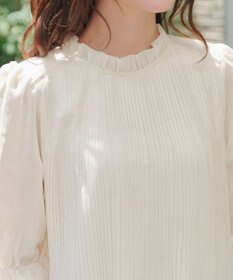 Tiaclasse 【前後2way・洗える】シアープリーツブラウス