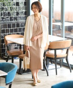 自由区 【接触冷感・速乾・UVケア・撥水・防シワ・XSサイズあり】リネンライクツィルVネック ワンピース