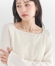 earth music&ecology 【予約】アシメ釦ツイストテレコカットソー