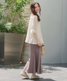 Tiaclasse 【前後2way・洗える】シアープリーツブラウス