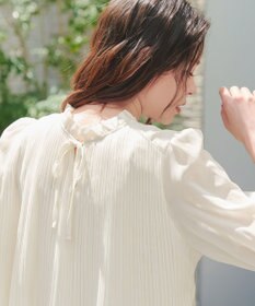 Tiaclasse 【前後2way・洗える】シアープリーツブラウス