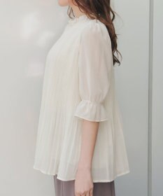 Tiaclasse 【前後2way・洗える】シアープリーツブラウス