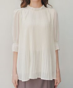 Tiaclasse 【前後2way・洗える】シアープリーツブラウス