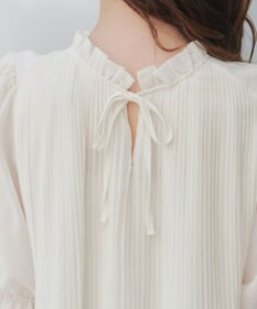 Tiaclasse 【前後2way・洗える】シアープリーツブラウス