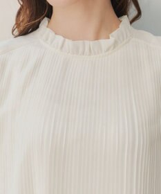 Tiaclasse 【前後2way・洗える】シアープリーツブラウス