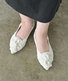 nouvelleRobe Oū 新色追加【本革・高反発】Butterfly knot ポインテッドトゥ パンプス