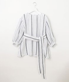 23区 【洗える】LIBECO ベルト付き ブラウス