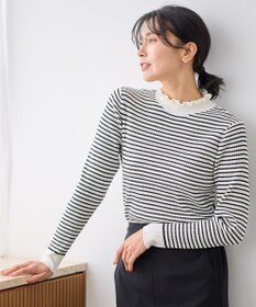 ANY L 【洗濯機可】ウォームニットフリルプルオーバー