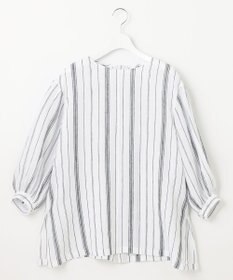 23区 【洗える】LIBECO ベルト付き ブラウス