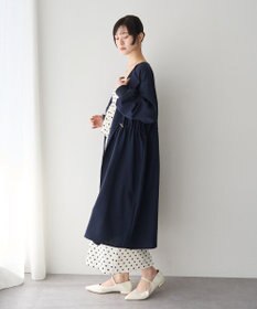 YECCA VECCA ノーカラーラペルロングコート