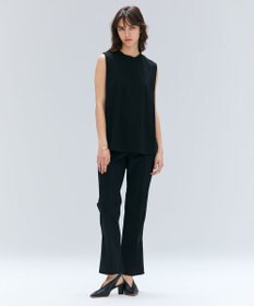 BEIGE， 【BEIGE,ecru/WEB限定・洗える】FINE DRY TOUCH / ねじりデザインコットンノースリーブトップス