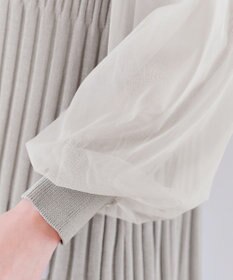 Tiaclasse チュールスリーブニットチュニック