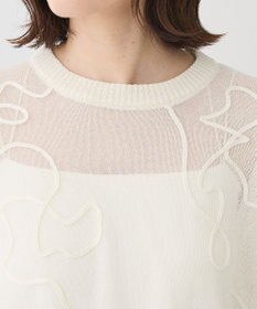 Green Parks ・ＡＮＤＳＥＡＲＣＨ　コード刺繍シアーニット