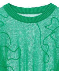 Green Parks ・ＡＮＤＳＥＡＲＣＨ　コード刺繍シアーニット