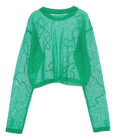 Green Parks ・ＡＮＤＳＥＡＲＣＨ　コード刺繍シアーニット