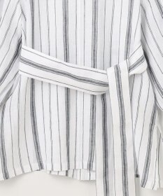 23区 【洗える】LIBECO ベルト付き ブラウス