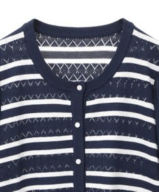 earth music&ecology 　透かし編みボーダーカーディガン