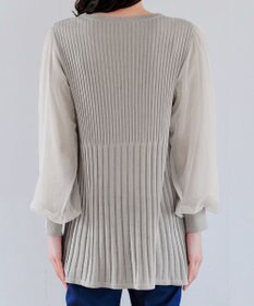 Tiaclasse チュールスリーブニットチュニック