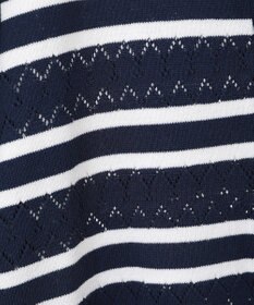 earth music&ecology 　透かし編みボーダーカーディガン