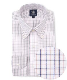 J.PRESS MEN 【PREMIUM PLEATS / 形態安定】タッタソールチェック ドレスシャツ / B.D. ワイン系3