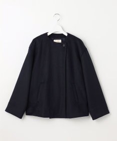 自由区 【WEB限定】ブラッシュドビーバー ショート丈ノーカラーコート