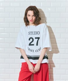 GRACE CONTINENTAL ナンバープリントループ裏毛トップ