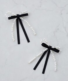 Maison de FLEUR パールリボン2SETクリップ