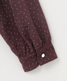 J.PRESS LADIES 【洗える】フェミニッシュパウダー dots ボウタイ ブラウス