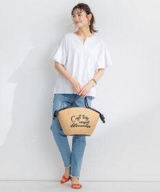 組曲 【汗ジミ防止・撥水】GIZAプレーティング天竺袖フリル カットソー