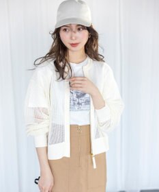 ANY SIS 【洗える】メッシュニット ブルゾン