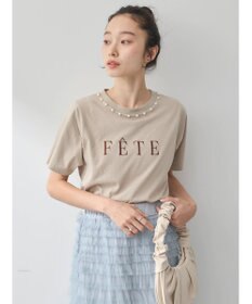 earth music&ecology 襟パール刺繍ロゴＴシャツ