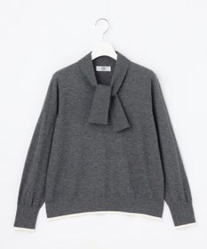J.PRESS LADIES S 【一枚で着映え】WORSTED WOOL BLEND ボウタイデザイン ニット