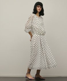GRACE CONTINENTAL ドットフロッキータックスカート