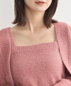 earth music&ecology ＳＥＴ２点スパンコールニットボレロ×タンク