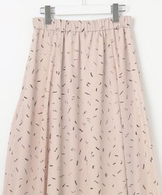 自由区 【XSサイズ～/洗える】ドローイングタッチプリント ギャザースカート