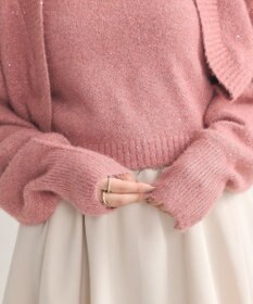 earth music&ecology ＳＥＴ２点スパンコールニットボレロ×タンク