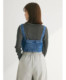 Green Parks 配色ステッチシアーリブプルオーバー