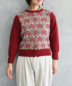 muuc 〈うっとり柔らか上質な極細繊維〉〈前身頃は希少なモヘアとシルク×後ろ身頃はウール100%〉フラワージャカード カーディガン