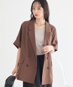 earth music&ecology 【セットアップ対応】リネンライクダブルジャケット