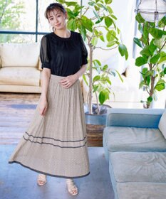 Tiaclasse クロシェ編み配色ニットスカート