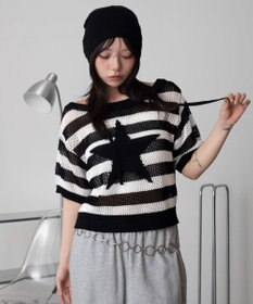 WEGO オフショルメッシュニット（S）