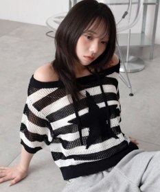 WEGO オフショルメッシュニット（S）