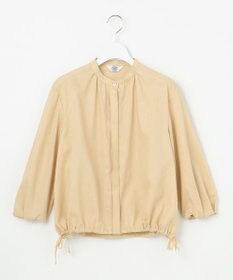 J.PRESS LADIES 【洗える・接触冷感・吸水速乾】麻SOLID バンドカラー シャツ ブラウス